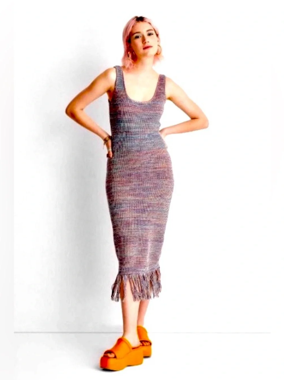 Future Collective x Alani Noelle Multi-Colored Crochet Fringe Dress - Picture 2 of 10